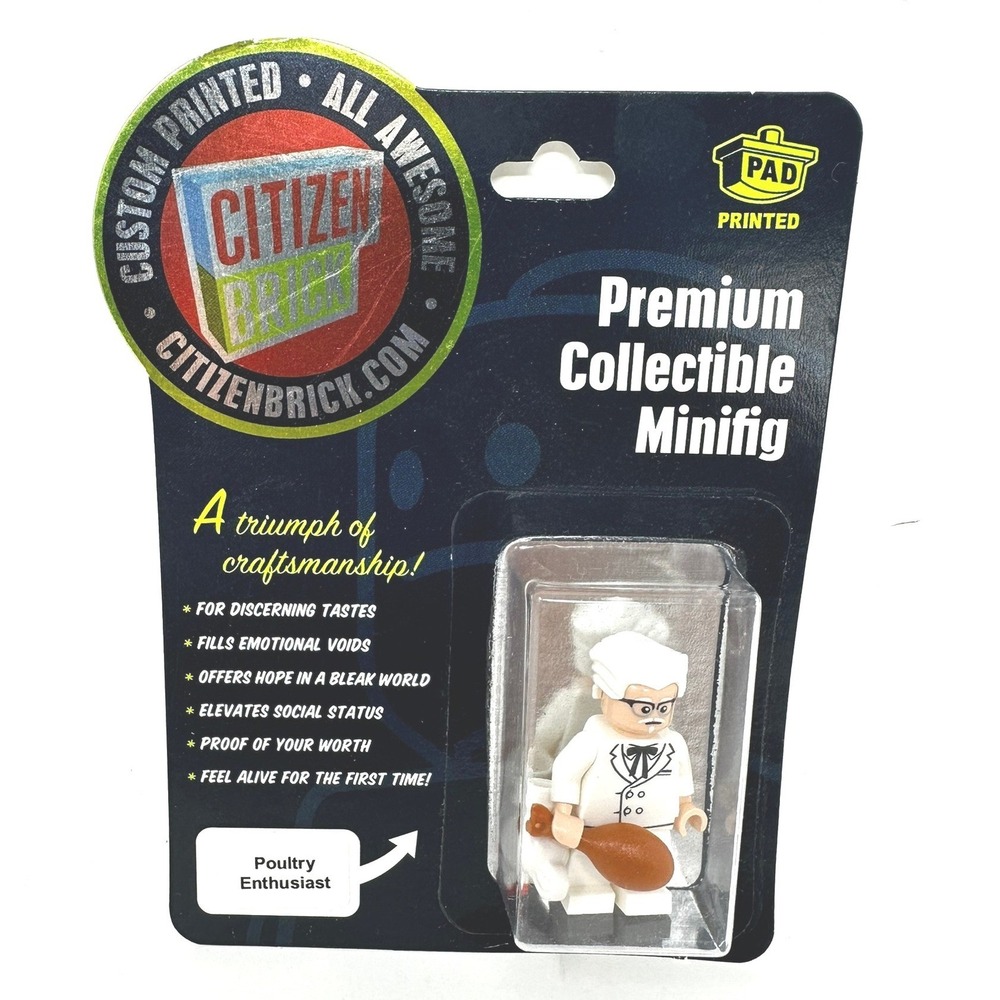 Citizen Brick Poultry Enthusiast Custom Printed Minifig Colonel Chicken